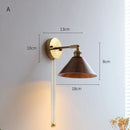 Helnys Walnut LED Wall Light: Adjustable Up Down Lamp for Bedroom Stair Nordic Design