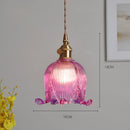 Helnys Amber Glass LED Pendant Lights - Modern Nordic Copper Hanging Lamp
