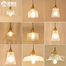 Helnys Nordic Copper LED Glass Pendant Light for Bedroom, Restaurant, Bar, and Cafe