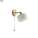 Helnys Milk Glass LED Wall Light with Pull Chain Switch - Nordic Modern Design