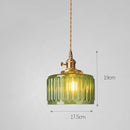 Helnys Amber Glass LED Pendant Lights - Modern Nordic Copper Hanging Lamp