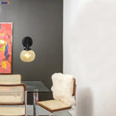 Helnys Industrial Glass Ball Wall Sconce Black Wall Light for Bathroom Mirror