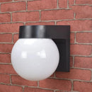 Helnys Modern Loft Outdoor Wall Lamp, Black White Base, Acrylic Lampshade, E27 Ball