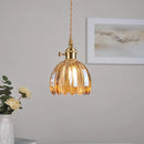 Helnys Copper Glass LED Pendant Lamp Switch Amber Nordic Hanging Lights
