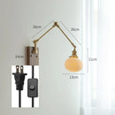 Helnys Copper Swing Arm Wall Lamp Sconce - LED Bedroom Living Room Light