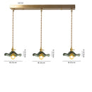 Helnys Nordic Green Glass LED Pendant Light with Copper Knob Switch