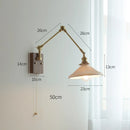 Helnys Copper Swing Arm Wall Lamp Sconce - LED Bedroom Living Room Light