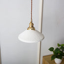 Helnys White Ceramic Brass Pendant Lights for Restaurant Bedroom - Nordic Style
