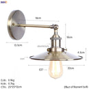 Helnys Gold Rustic Wall Lamps Bathroom Stair Mirror Light Industrial Wall Lights