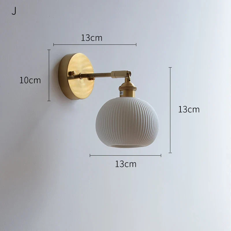 Helnys Ceramic LED Wall Sconce with Knob Switch
