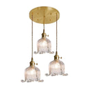Helnys Amber Glass LED Pendant Lights - Modern Nordic Copper Hanging Lamp