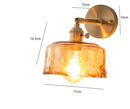 Helnys Amber Glass Wall Lamp Switch Bedroom Living Room Stair Light LED