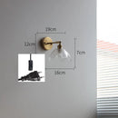 Helnys Gray Glass LED Bathroom Mirror Light Copper Wall Sconce Modern Nordic Lamp