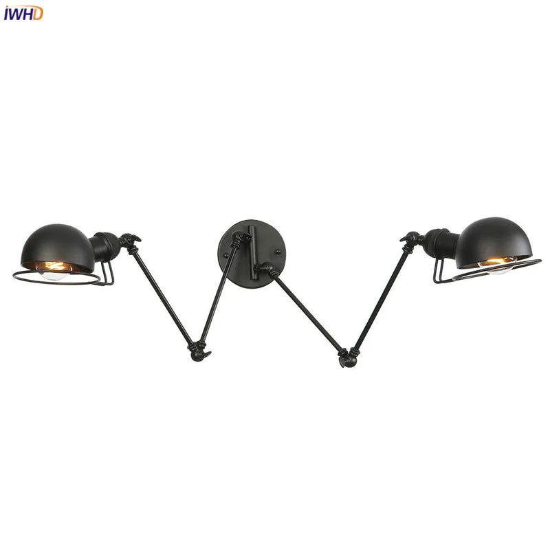 Helnys Antique Black Wall Lamp Vintage Industrial Sconce LED Applique Murale