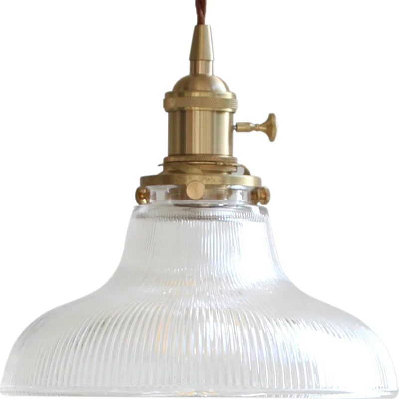 Helnys Nordic Style Copper Glass Pendant Light for Kitchen Dinning Living Room