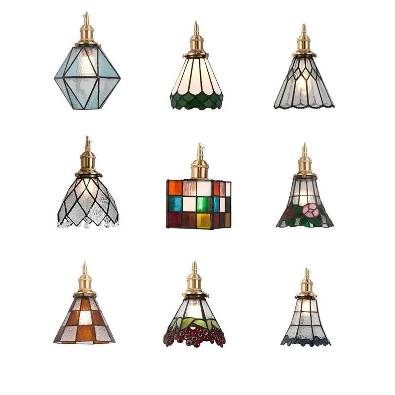 Helnys Nordic Copper LED Glass Pendant Lamp for Cafe Bedroom Restaurant