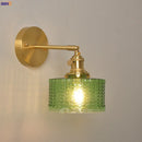 Helnys Nordic Brass Wall Lamp Bedside Sconce Glass LED Light