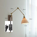 Helnys Copper Swing Arm Wall Lamp Sconce - LED Bedroom Living Room Light