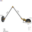 Helnys Antique Black Wall Lamp Vintage Industrial Sconce LED Applique Murale