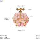 Helnys White Glass LED Ceiling Light Fixture Nordic Modern Copper Ceiling Lamp