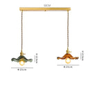 Helnys Nordic Green Glass LED Pendant Light with Copper Knob Switch