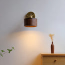 Helnys Walnut LED Wall Light: Adjustable Up Down Lamp for Bedroom Stair Nordic Design