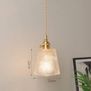 Helnys Amber Glass LED Pendant Lights - Modern Nordic Copper Hanging Lamp