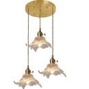 Helnys Flower Glass LED Pendant Light: Nordic Modern Hanging Lamp for Bedroom & Dining Room