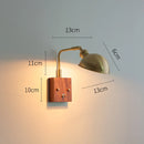 Helnys Nordic Copper Wall Sconce LED Light with Wood Canopy