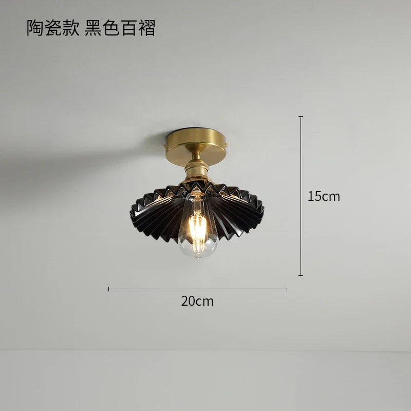 Helnys Nordic Copper LED Ceiling Lights with Switch for Home Lighting