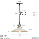 Helnys Vintage Industrial Pendant Light with White Metal Plate Shade