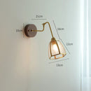 Helnys Vintage Wall Lamp with Pull Chain and Wood Base
