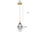 Helnys Nordic Copper LED Glass Pendant Lamp for Cafe Bedroom Restaurant