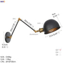 Helnys White Swing Arm Wall Light 4W Industrial Vintage Wall Sconce Luminaria