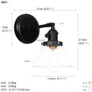 Helnys Industrial Glass Ball Wall Sconce Black Wall Light for Bathroom Mirror