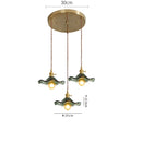 Helnys Nordic Green Glass LED Pendant Light with Copper Knob Switch