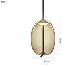 Helnys Nordic Glass LED Pendant Light Fixture Modern Dining Room Hanging Lamp