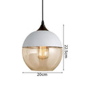 Helnys Modern Nordic LED Pendant Light Fixture with Wood Color Glass