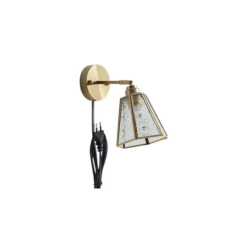 Helnys Copper LED Wall Lamp Sconce Glass Lampshade Nordic Modern Wall Light
