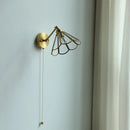 Helnys Nordic Copper Glass LED Wall Light with Pull Chain Switch