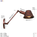 Helnys Industrial Swing Arm LED Wall Lamp Sconce - Vintage Style Loft Lighting