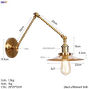 Helnys Swing Arm Wall Lamp Vintage Industrial Style with Edison Bulb