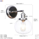 Helnys Amber Glass Ball LED Wall Lamp for Home Bedroom Stair Mirror Switch