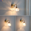 Helnys Flower Glass Copper Wall Sconce LED Light Nordic Modern Wandlamp