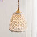 Helnys Nordic Ceramic Pendant Lamp Japan Style Copper Hanging Light