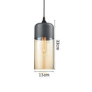 Helnys Modern Nordic LED Pendant Light Fixture with Wood Color Glass