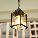 Helnys Outdoor Ceiling Pendant Light with Clear Glass Shade