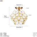 Helnys White Glass LED Ceiling Light Fixture Nordic Modern Copper Ceiling Lamp