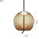 Helnys Nordic Glass LED Pendant Light Fixture Modern Dining Room Hanging Lamp