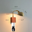 Helnys Nordic Copper Wall Sconce LED Light with Wood Canopy